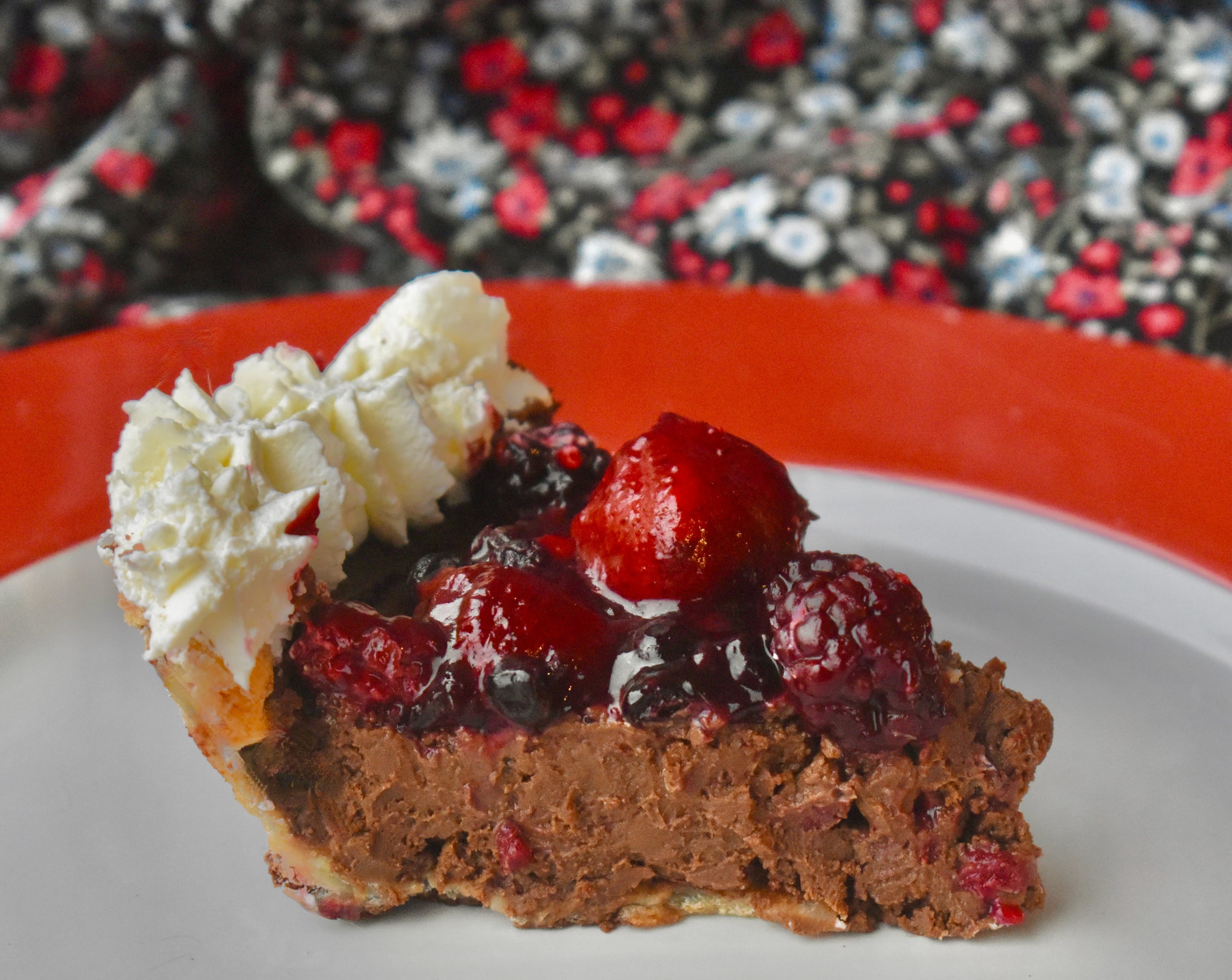 Chocolate Truffle Pie with Mixed Berry Sauce Noble Pies